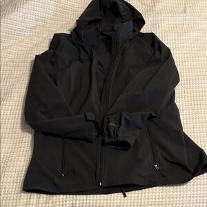 Eddie Bauer Black Hooded Raincoat